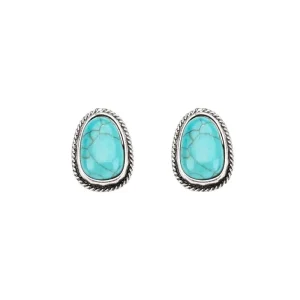 West And Company Turquoise Rope Post Earrings