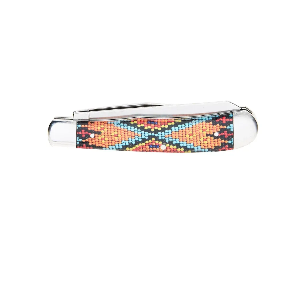 Western Fashion Circle SH Cutlery 4 1/4In Orange Fiesta Trapper Knife - Image 2