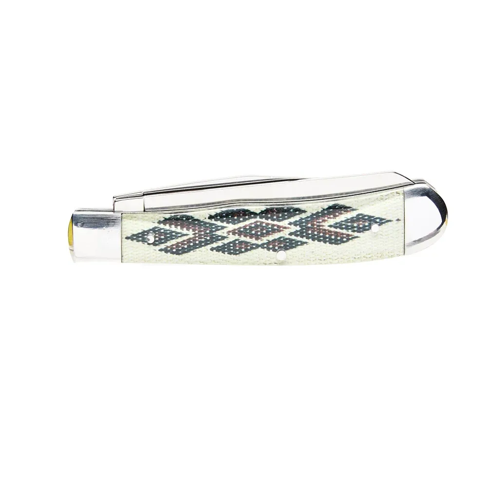 Western Fashion Circle SH Cutlery 4 1/4In White Southwest Trapper Knife - Image 2