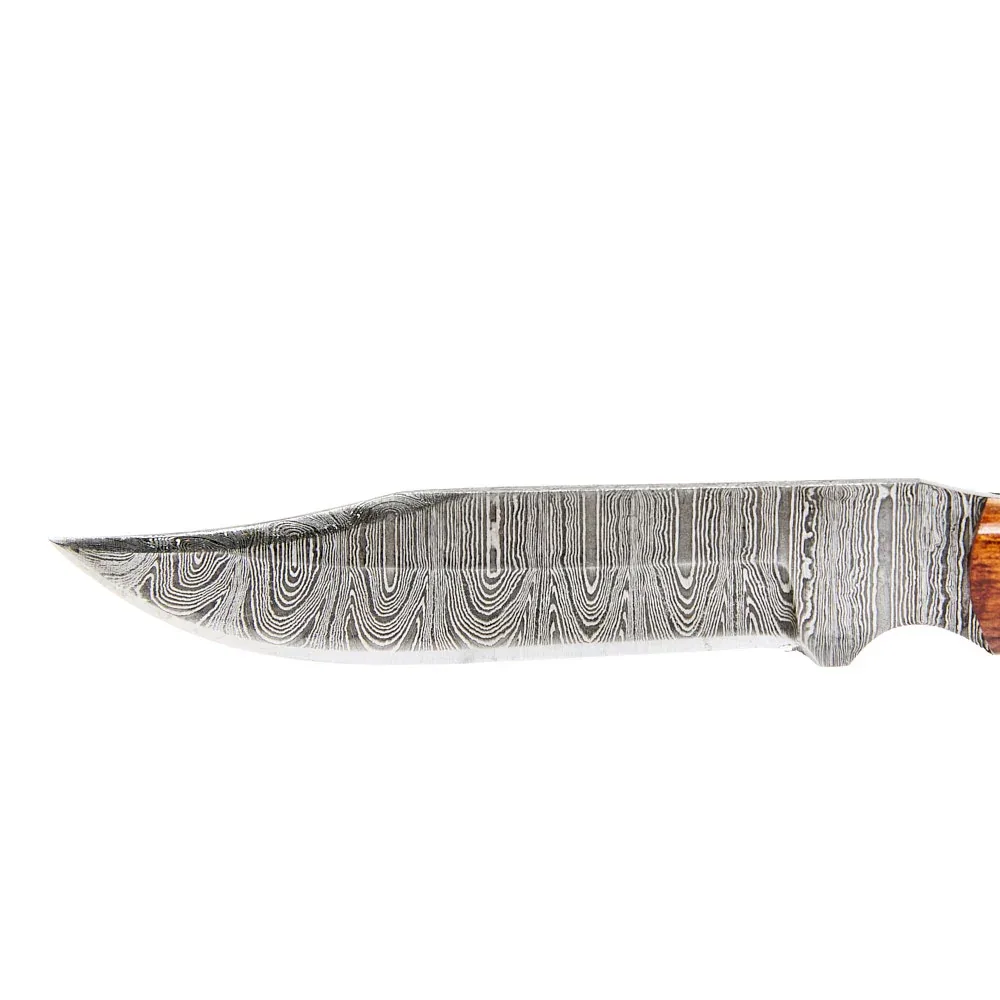 Western Fashion Circle SH Cutlery Damascus Natural Wood And Stag Horn Knife With Sheath - Image 2