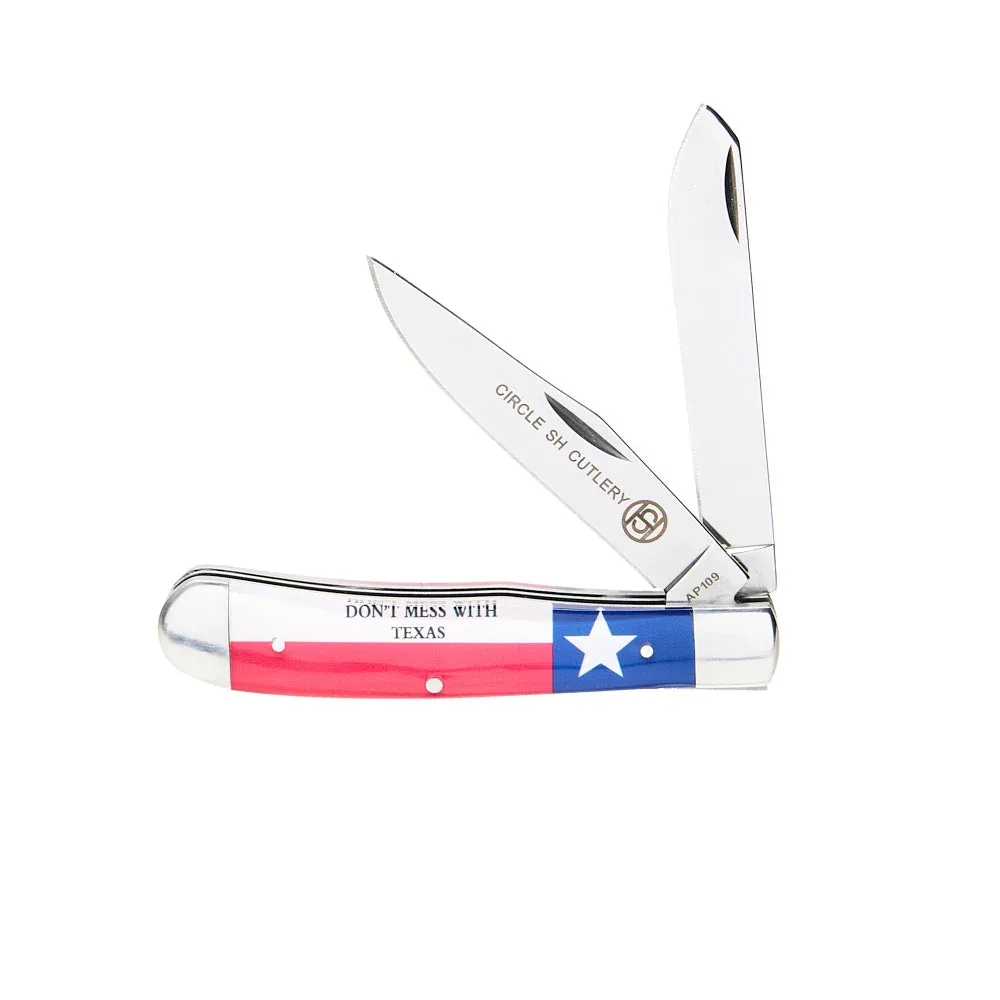 Western Fashion Circle SH Cutlery Don`t Mess With Texas Trapper Knife
