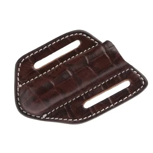 Western Fashion Circle SH Cutlery Trapper Knife Sheath Brown Gator Print