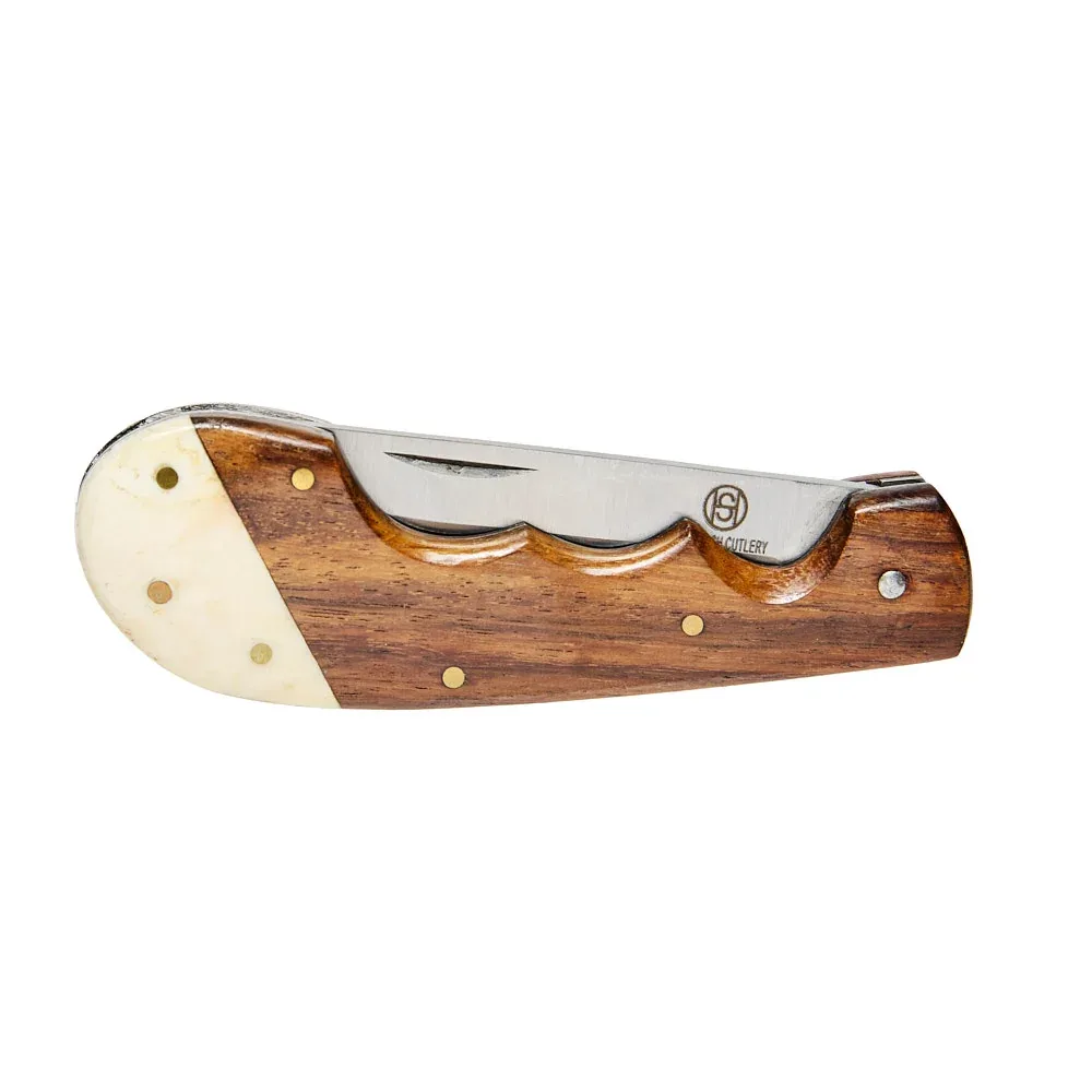 Western Fashion Circle SH Cutlery Wood & Bone Castration Knife with Sheath - Image 2