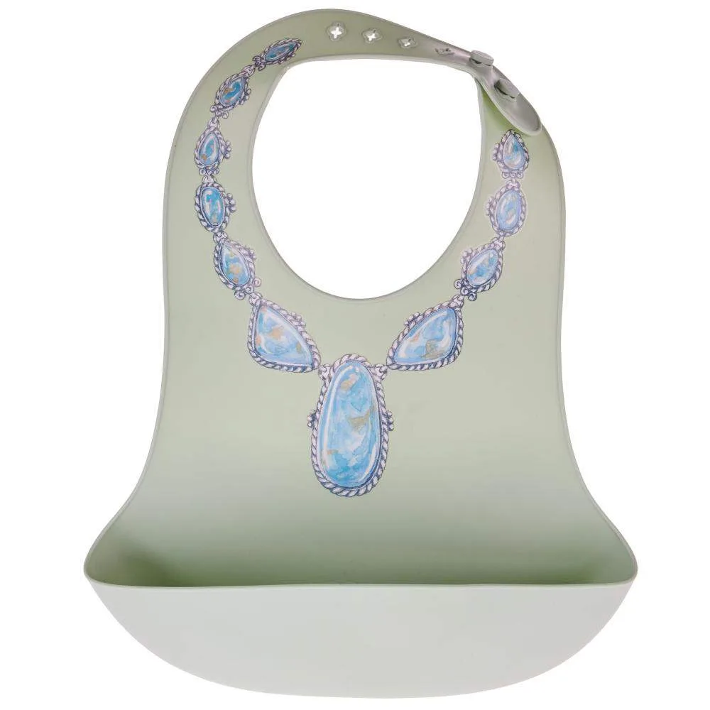Western Grande Baby Green Bib with Blue Lariat Print