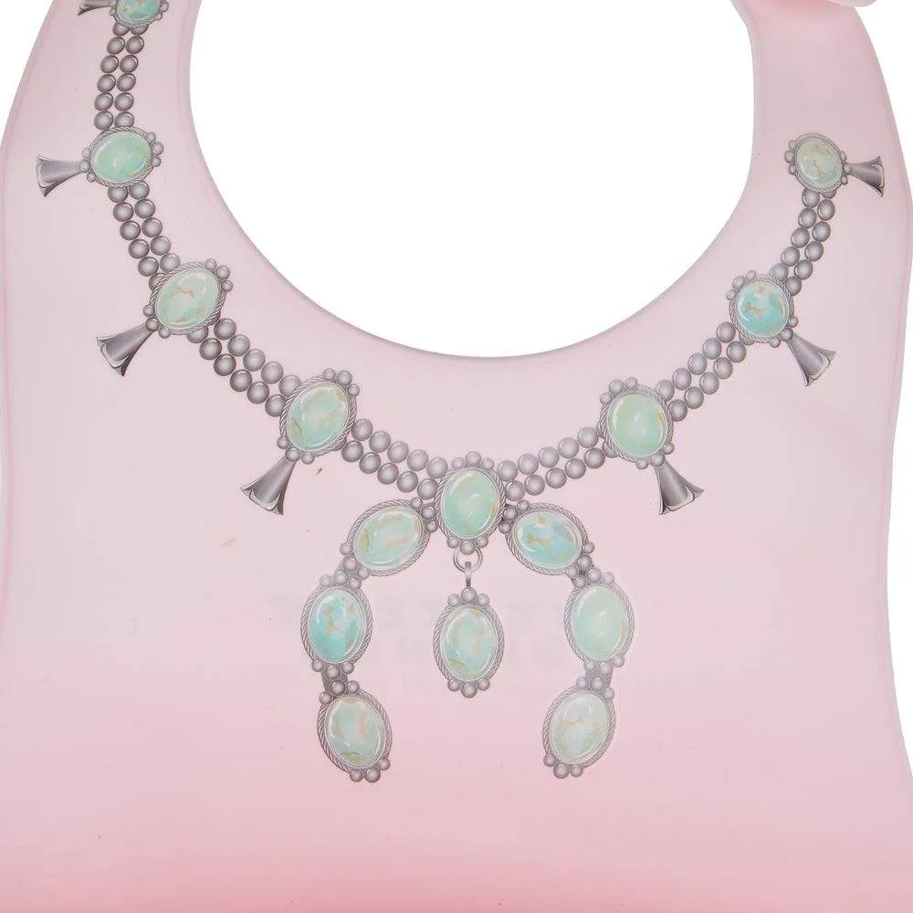 Western Grande Baby Pink Bib with Green Squash Print - Image 2