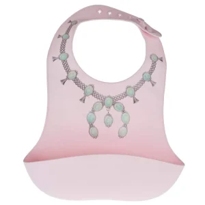 Western Grande Baby Pink Bib with Green Squash Print