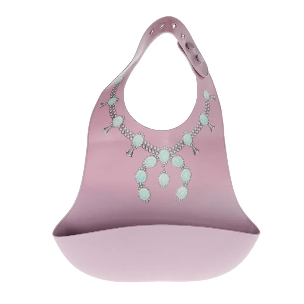 Western Grande Baby Purple Bib With Green Squash Print