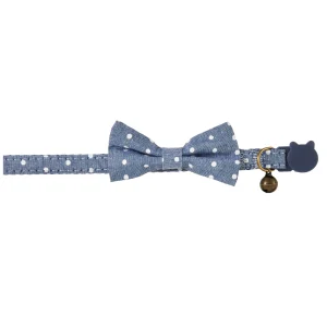 Whisker City® Blue Dots Cat Collar, Easy Release Cat Collar, Breakaway Collar, Kitten, Blue