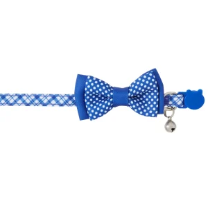 Whisker City® Blue Plaid Cat Collar, Easy Release Cat Collar, Breakway Collar, Kitten, Blue
