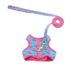 Whisker City® Cat Centric Cat Harness, Blue & Pink Cat Harness, Adjustable, Multiple Sizes
