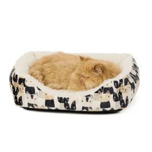 Whisker City® Cat Face Cuddler Cat Bed, Multi-Color, Machine Washable, 15L x 18W