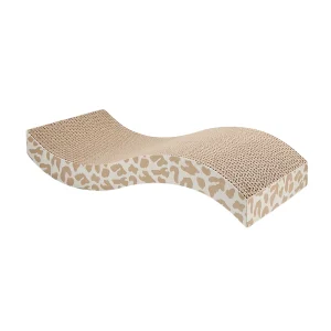 Whisker City® Cheetah Print Wavy Cat Scratcher, Tan & White, 17.7 IN L X 8.25 IN W X 3.5 IN H