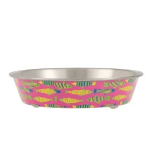 Whisker City® Fish Printed Stainless Steel Cat Bowl 6 FL OZ