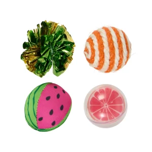 Whisker City® Fruit Balls Cat Toys 4-Pack