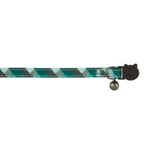 Whisker City® Green Plaid Cat Collar, Green & Black Cat Collar, Break-Away Collar, Multiple Sizes