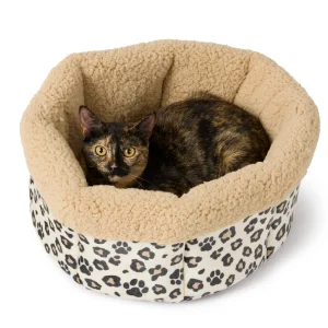 Whisker City® High Wall Cheetah Print Cuddler Cat Bed 16Lx16W