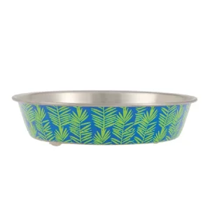 Whisker City® Leaf Printed Stainless Steel Cat Bowl 6 FL OZ