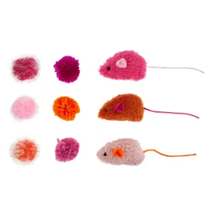 Whisker City Mice & Balls Cat Toy 9 Pack Color Varies