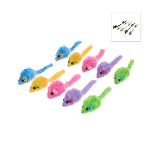 Whisker City Mice Cat Toy 10 Pack Color Varies