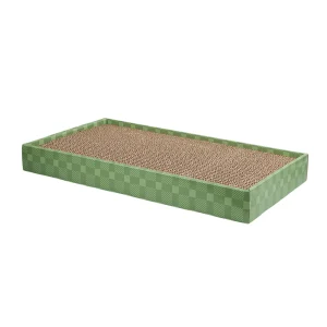 Whisker City® Plaid Green Cat Scratcher, Catnip Included, Replaceable Insert, 18" L X 9.75" W X 2" H