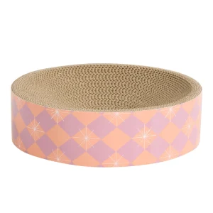 Whisker City® Plaid Star Cat Scratcher, Bowl Shape For Nesting, 13.4 IN D X 3.75 IN H