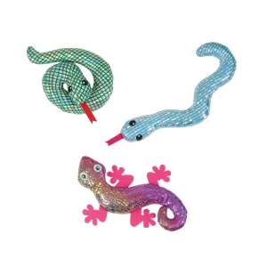 Whisker City® Plush Snakes Lizzard Cat Toys 3-Pack