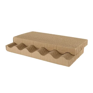 Whisker City® Ripple Double Wide Corrugate Cat Scratcher Replacement - 2 Pack 17.5x8.875x2.875in