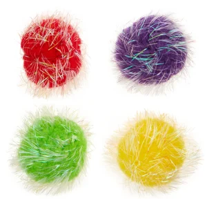 Whisker City® Tinsel Balls Cat Toys, 4 Pack (Color Varies)