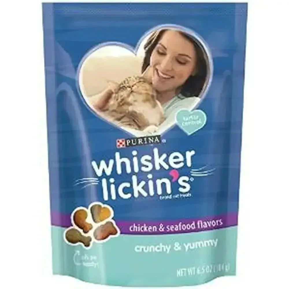 Whisker Lickin's Crunchy Chicken & Seafood Cat Treats 6.5 oz