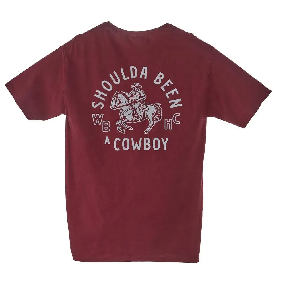 Whiskey Bent Hat Co Crimson Shoulda Been A Cowboy Tee Shirt