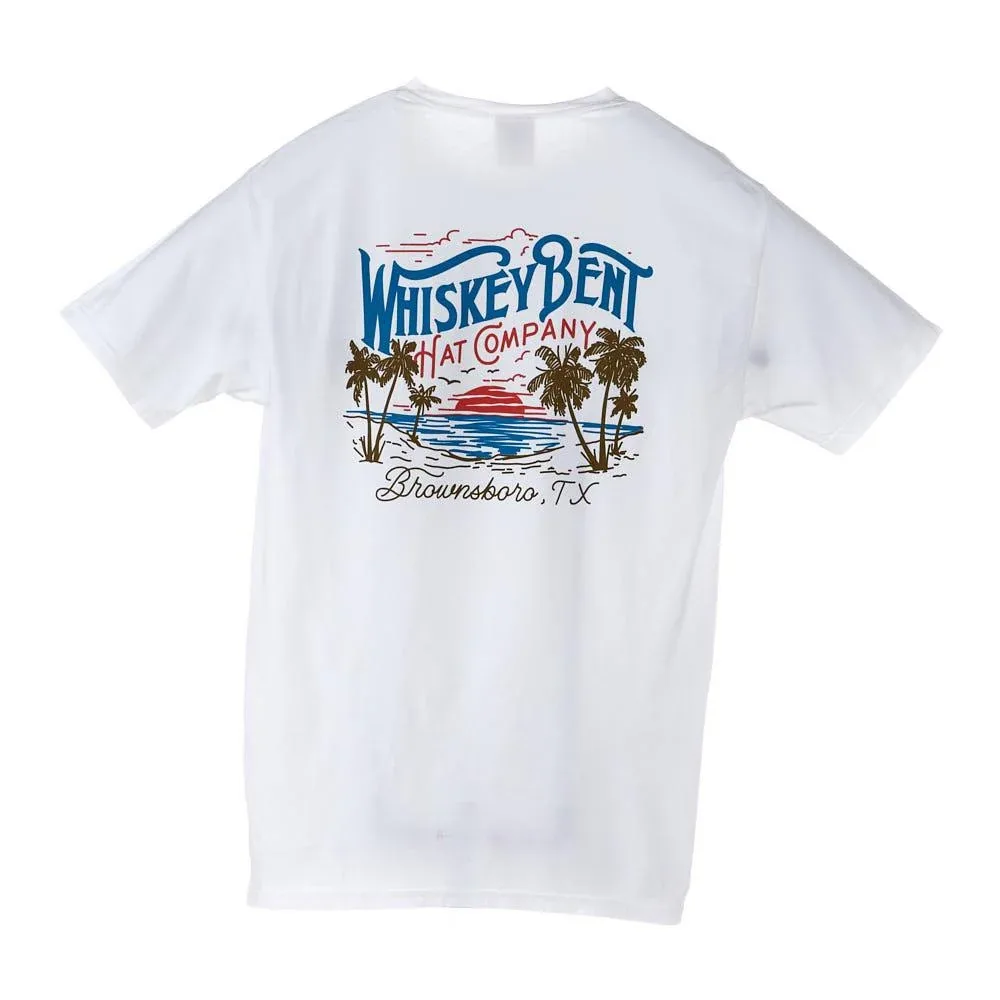 Whiskey Bent Hat Co White Beach Front Tee Shirt