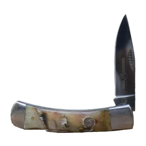 Whiskey Bent Knives Ram Natural Horn Lock Blade
