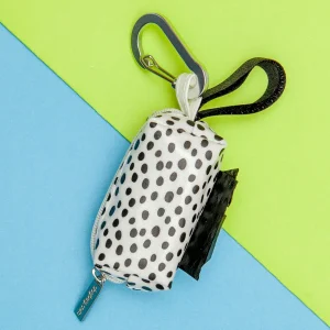 White with Black Spots Waste Bag Dispenser <>