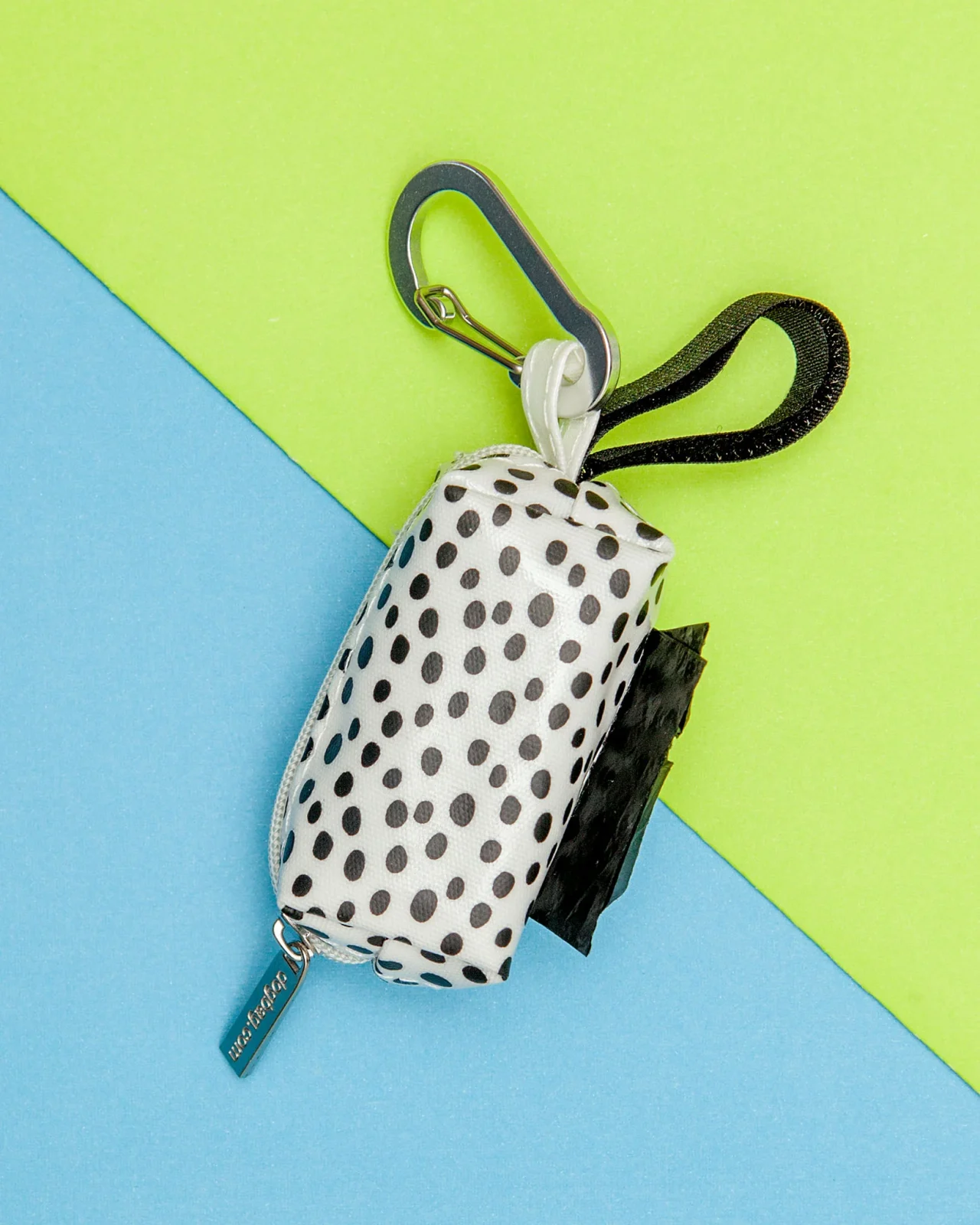 White with Black Spots Waste Bag Dispenser <>