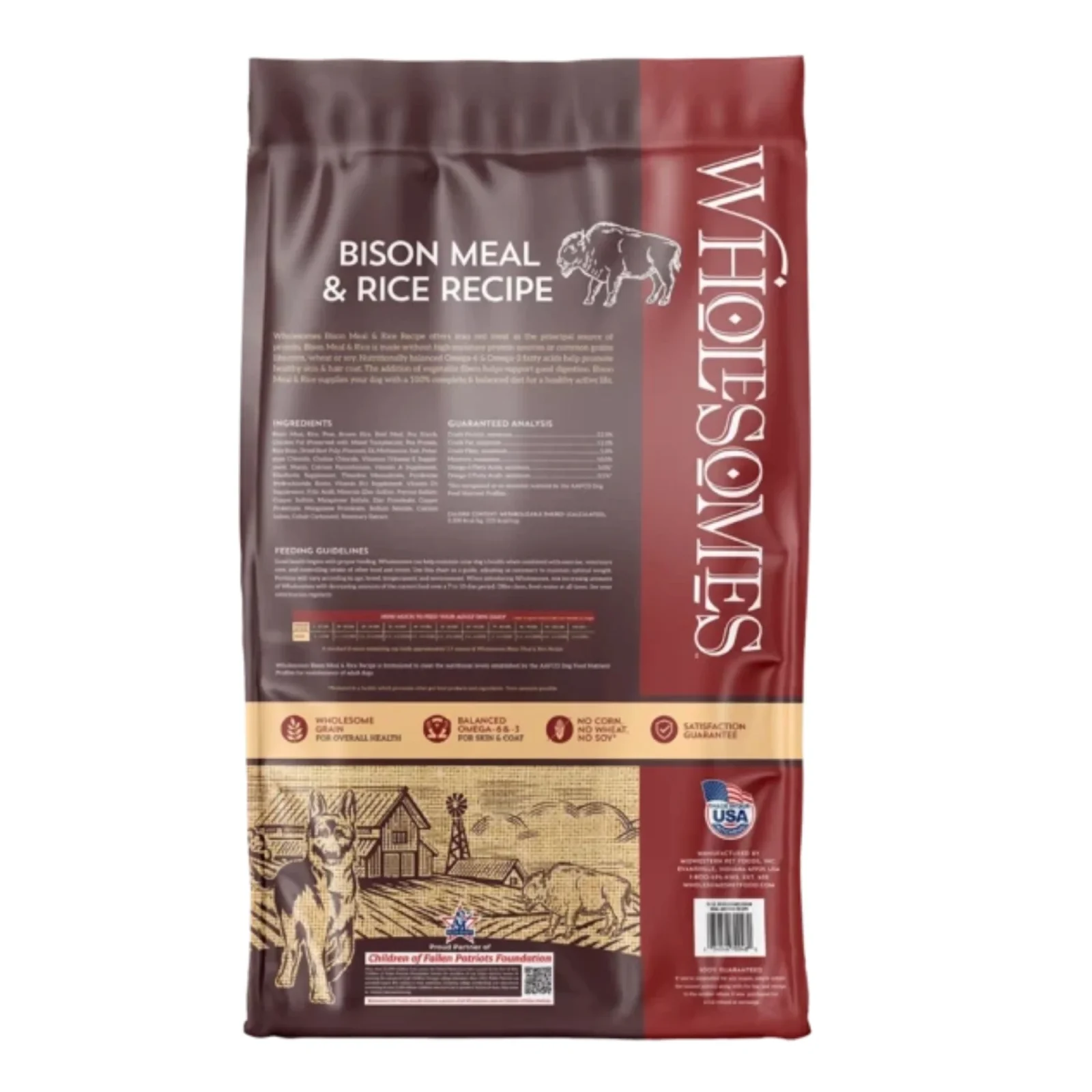 Wholesomes Dry Dog Food Bison Meal & Rice 35lb - Image 2