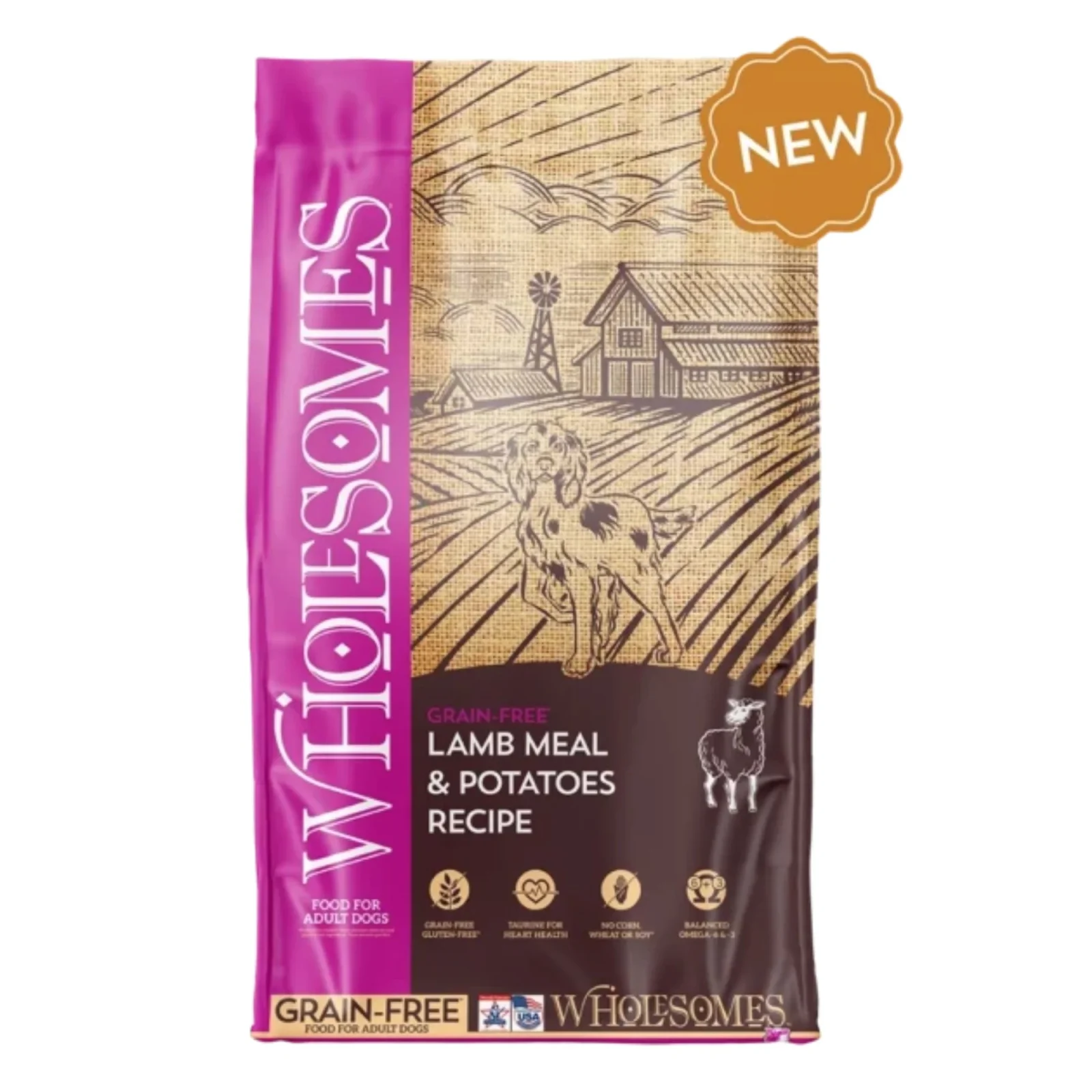 Wholesomes Grain Free Dry Dog Food Lamb Meal & Potatoes 35lb