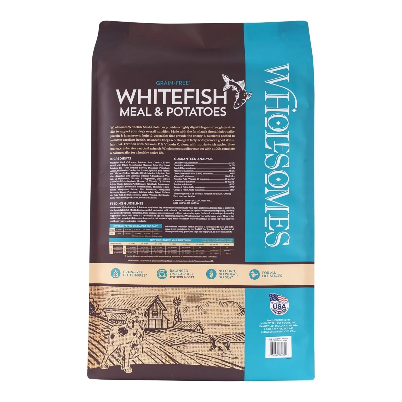 Wholesomes Grain Free Dry Dog Food Whitefish Meal & Potatoes 35lb - Image 2