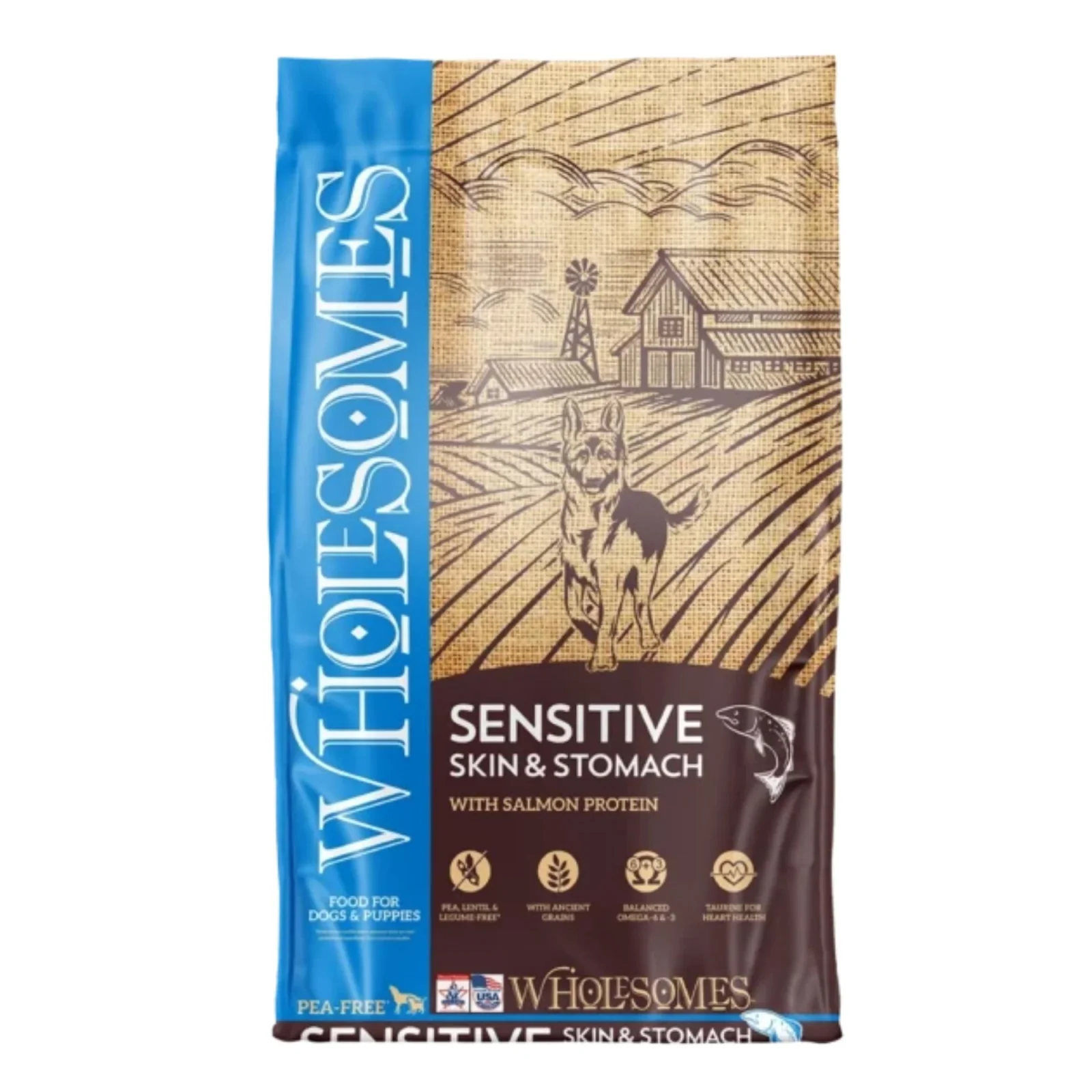 Wholesomes Sensitive Skin And Stomach Dry Dog Food Salmon 30lb