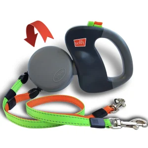 Wigzi Dual Doggie Retractable Dog Leash: 10-ft long