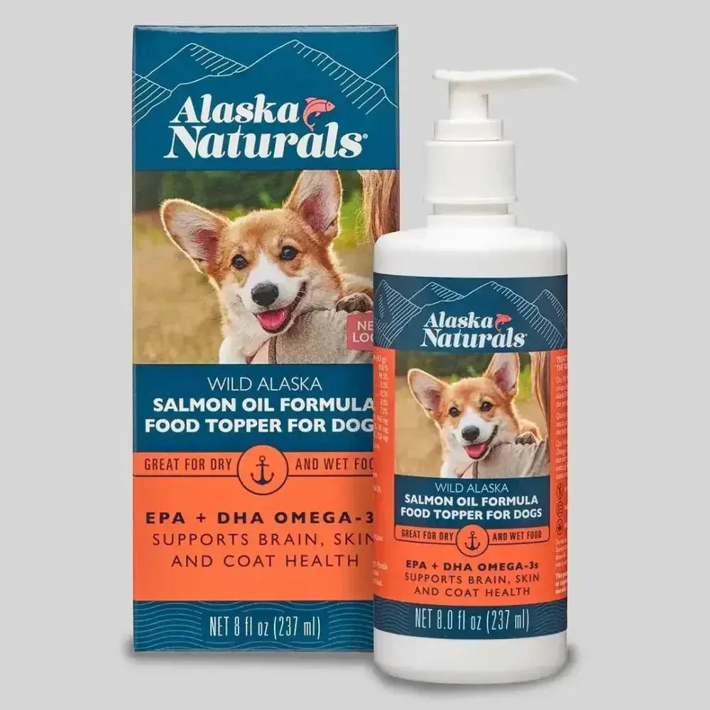 Wild Alaskan Salmon Oil Dog Supplement for Healthy Skin & Shiny Coat
