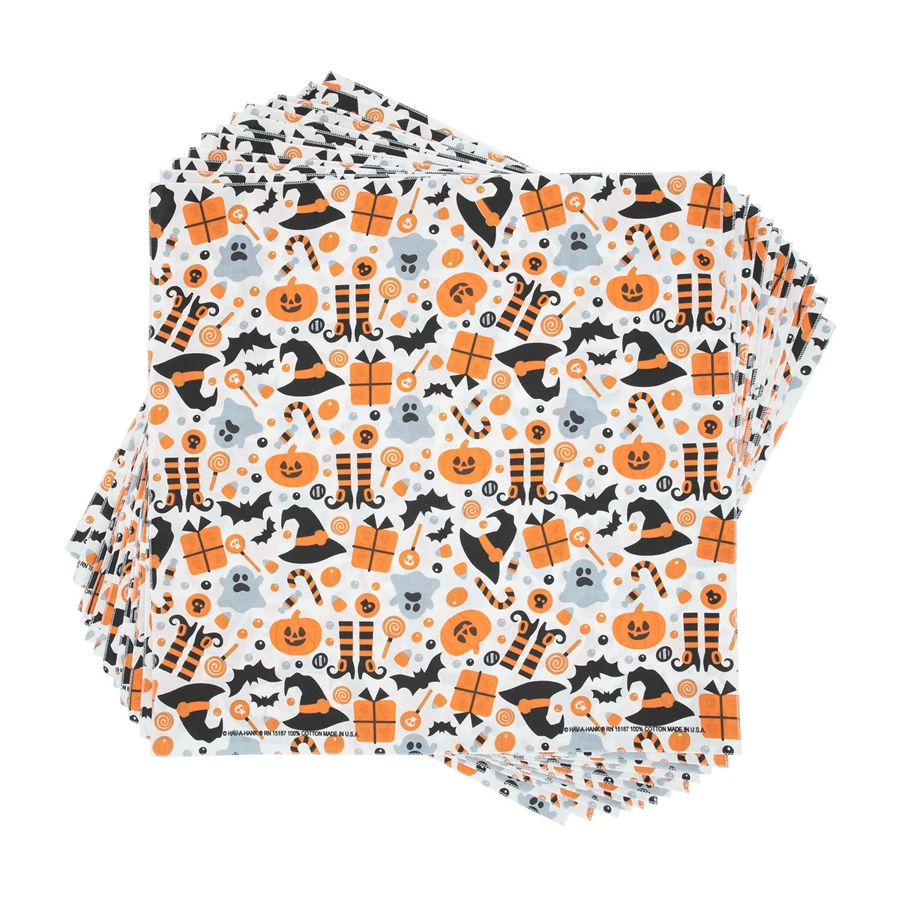 Witches and Hats Bandana, 22 inch, 12 Pack