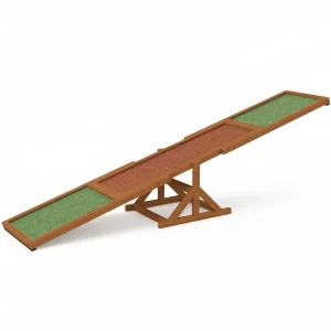 Wooden Dog Agility Seesaw For Training And Exercise, Weather Resistant, 83 L X 16 W X 14 H, Orange