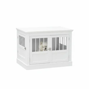 Wooden Dog Crate End Table