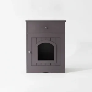 Wooden Pet House Cat Litter Box Enclosure With Drawer, Side Table, Indoor Pet Crate, Cat Home Nightstand Brown