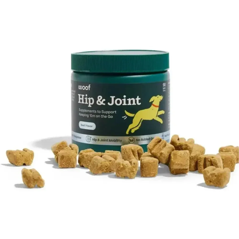 Woof Hip & Joint Beef Flavored Chew Hip & Joint Supplement for Dogs