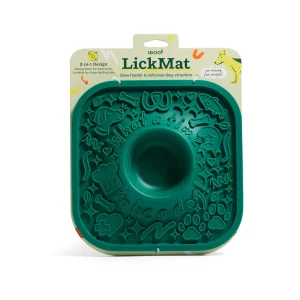 WOOF Slow Feeder Dog Lick Mat, Silicone, Lavender/Green, Easy to clean, Non-Slip Design, BPA Free