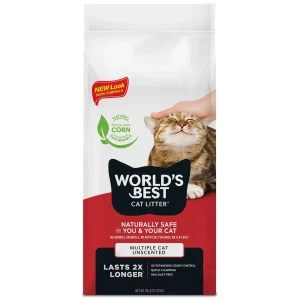 World's Best® Multiple Cat Corn Cat Litter - Unscented, 99% Dust Free, Clumping