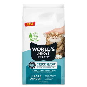 World's Best® Poop Fighter™ Multiple Cat Corn Cat Litter - Light Lemongrass Scent, Clumping