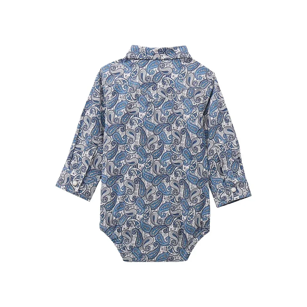 Wrangler Baby Boy's Blue Paisley Onesie - Image 2