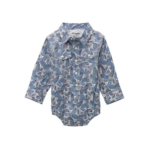 Wrangler Baby Boy's Blue Paisley Onesie